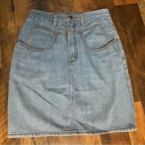 Vintage PS Gitano light washed denim skirt size 10 short - Picture 1 of 7